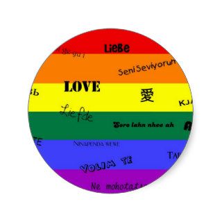 GLBT Pride "Love" in Many Languages Sticker