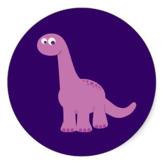 Purple Brontosaurus Dinosaur Stickers