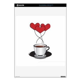 Coffee Cup, Balloons, Hearts   Red White Black Decals For PS3 Slim