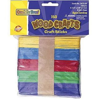 Chenille Craft Bright Wooden Craft Sticks, 150 Pieces  Make More Happen at