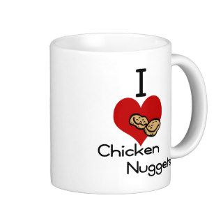I heart love chicken nuggets coffee mug
