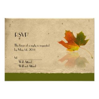 Fall Maple Leaf Wedding Response Card Announcement