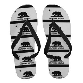 Black & White California Republic Flag Sandals