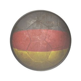 Worn German Flag Football Soccer Ball Coaster