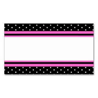 Hot Pink and Black Dinner Party Name Place Cards Business Card Template