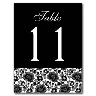 Black White Vintage Table Number Part Set of 12 Post Card