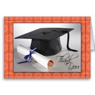 Customized Graduation Thank You Card (coral)