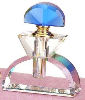 Clear K9 Crystal Perfume Bottle with Half Circle Cap Scented Decanter   Decorative Bottles