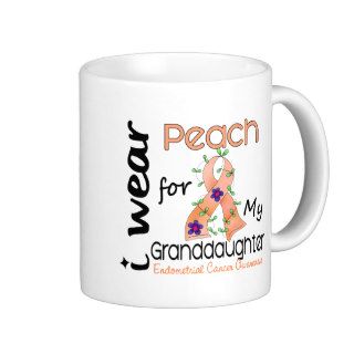 Endometrial Cancer Peach For My Granddaughter 43 Coffee Mugs