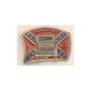 Western Express "You Might Be A Redneck If" Enameled Metal Belt Buckle Clothing