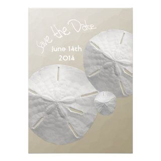 Save the Date Sand Dollar Destination Wedding Personalized Invites