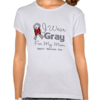 Mom   Gray Ribbon Awareness Tshirts