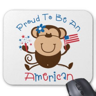 Proud American Girl Monkey Mouse Pad