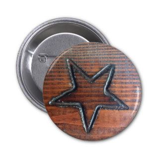 Rustic Star Burned into Wood Table Pyrography Buttons