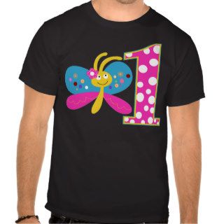 Girly Butterfly First Birthday T Shirts