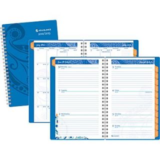 2014/2015 AT A GLANCE Academic Blue Paisley Poly Weekly/Monthly Appointment Book, 4 7/8 x 8  Make More Happen at