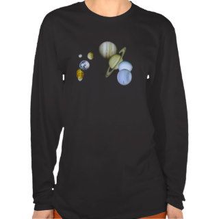 Solar System Ladies Long Sleeve Astronomy T shirt