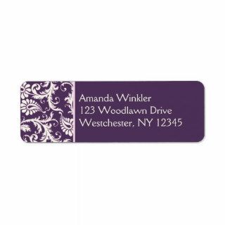 Purple, Cream, Pink Return Address Label