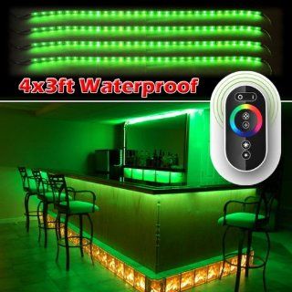 120LED 4pc 3ft Strip Touch Remote Control 2 Million Color Waterproof Strip Kit for Home/Bar/Automobile   Mood Setter Series  String Lights  Patio, Lawn & Garden
