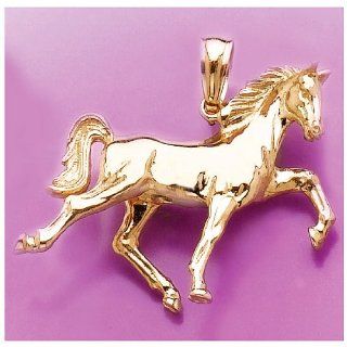 Gold 3d Tennessee Walking Horse Charm Jewelry
