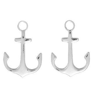 925 Sterling Silver Nautical Anchor Post Earrings, High Polish & Stud Earrings Jewelry