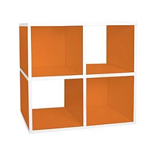 Way Basics zBoard Eco Friendly Quad Cubby Organizer Bookcases, Orange  Make More Happen at