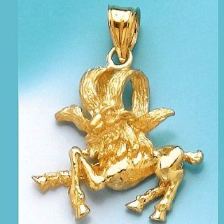 Gold Charm Pendant Aries Pendant Charging Ram 2 D Million Charms Jewelry