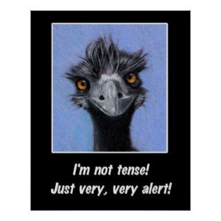 Funny Poster I'm NOT Tense, just very alert Emu