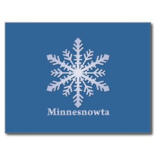 Minnesnowta Blue Snowflake Postcards