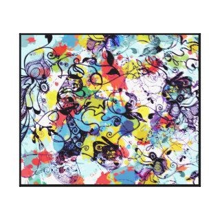 Colorful Abstract Floral Grunge Art 2 Gallery Wrap Canvas