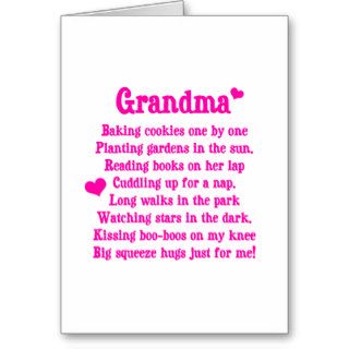 Grandma's Poem Greeting Cards