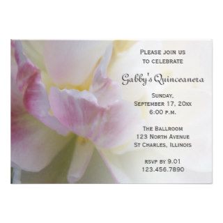 Fancy Pink Tulip Quinceanera Invitation