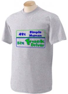 49% Simple Human 51% Truck Driver Adult Short Sleeve T Shirt In Various Colors & Sizes Clothing
