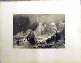 Beattie Engraving Scotland C1836 Dunbar Castle Lothian Smith Allom   Prints