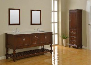 Bathroom Vanities 70 Inch with Top and Sink 70 Inch Bathroom Vanity with Top 70 Inch Double Sink Bathroom Vanity Cabinet in an Espresso Finish and a Carrera White Marble Top    