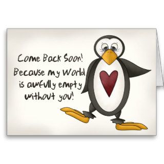Miss You Penguin Card