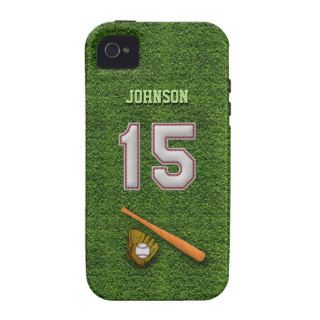 Player Number 15   Cool Baseball Stitches Vibe iPhone 4 Case