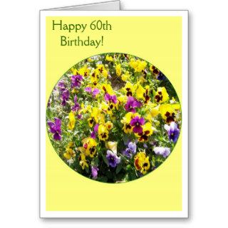 A Happy 60th Birthday Card Pansies