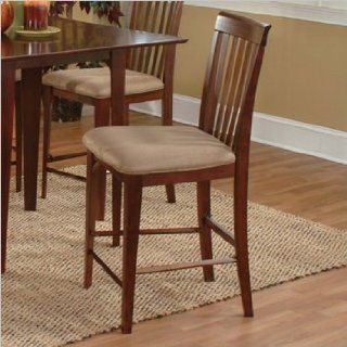 Montreal Pub Chairs in Antique Walnut with Cappucino Seat Cushions (Set of 2)   Dining Chairs