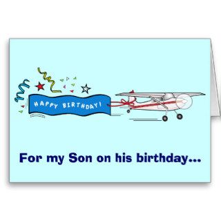 Happy Birthday Son Airplane Greeting Cards
