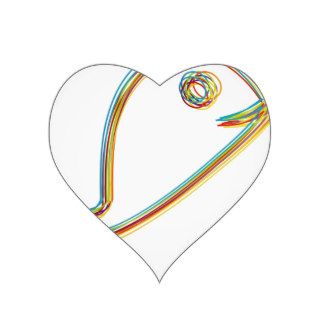 Colorful Dolphin Heart Stickers