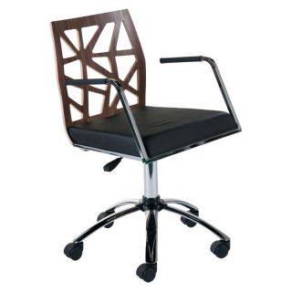 Euro Style Sophia Office Chair   Walnut/Chrome/Black   Desk Chairs