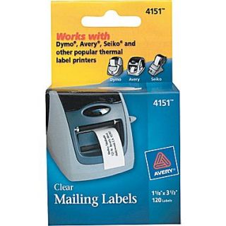 Avery  4151 Clear Self Adhesive Label, 1 1/8(W) x 3 1/2(L), 120/Box  Make More Happen at
