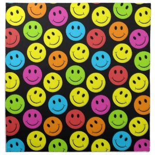 Happy Colorful Smiley Faces Pattern Printed Napkins
