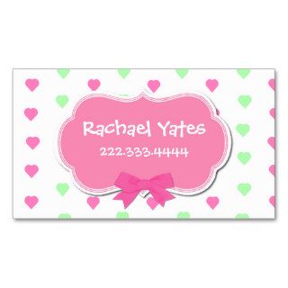 Sweet Hearts Girl's Play Date Card Business Card Templates