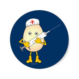 Egghead Nurse Round Sticker