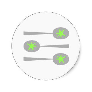 Picture Spoons with Green Splat. Sticker