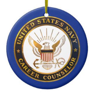 US Navy Career Counselor Badge Christmas Ornaments
