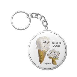 Funny Cartoon Ice Cream Cones Keychain