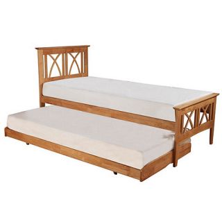 Natural Stayover single bedframe with guest bed